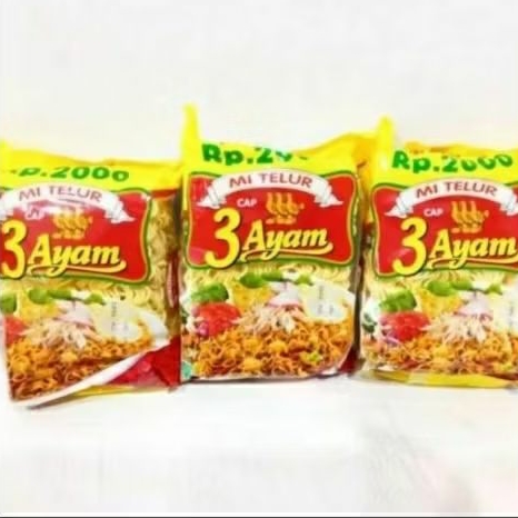 Mie Telur 3 Ayam (Paket Hemat 4 Pcs) mie kering mie ayam