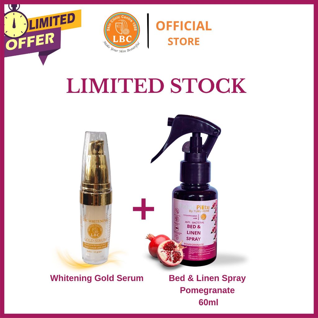 LBC-Paket Limited Stock Whitening Gold Serum + Bed Linen Spray Pomegranate 60ml