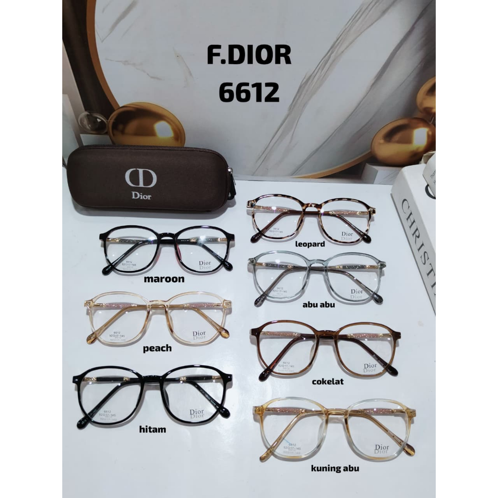 OptikTerang - Kacamata Frame DIOR 6612 Bluechromic Bluray Minus Fotokromik CRMC All Size Wanita