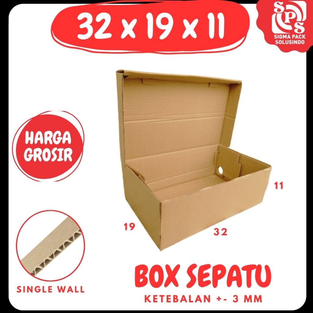 Dus Sepatu 31x19x11 LD Kardus Hampers Kotak Kemasan Box Packing Sandal Adidas Nike