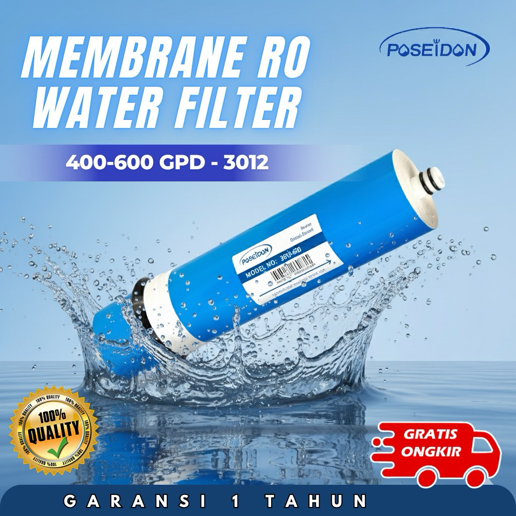 [POISEIDON] MEMBRANE RO 400-600 GPD Water Filter Rejection 99% - Tipe 400-600 GPD 3012/2013 -RO MEMB
