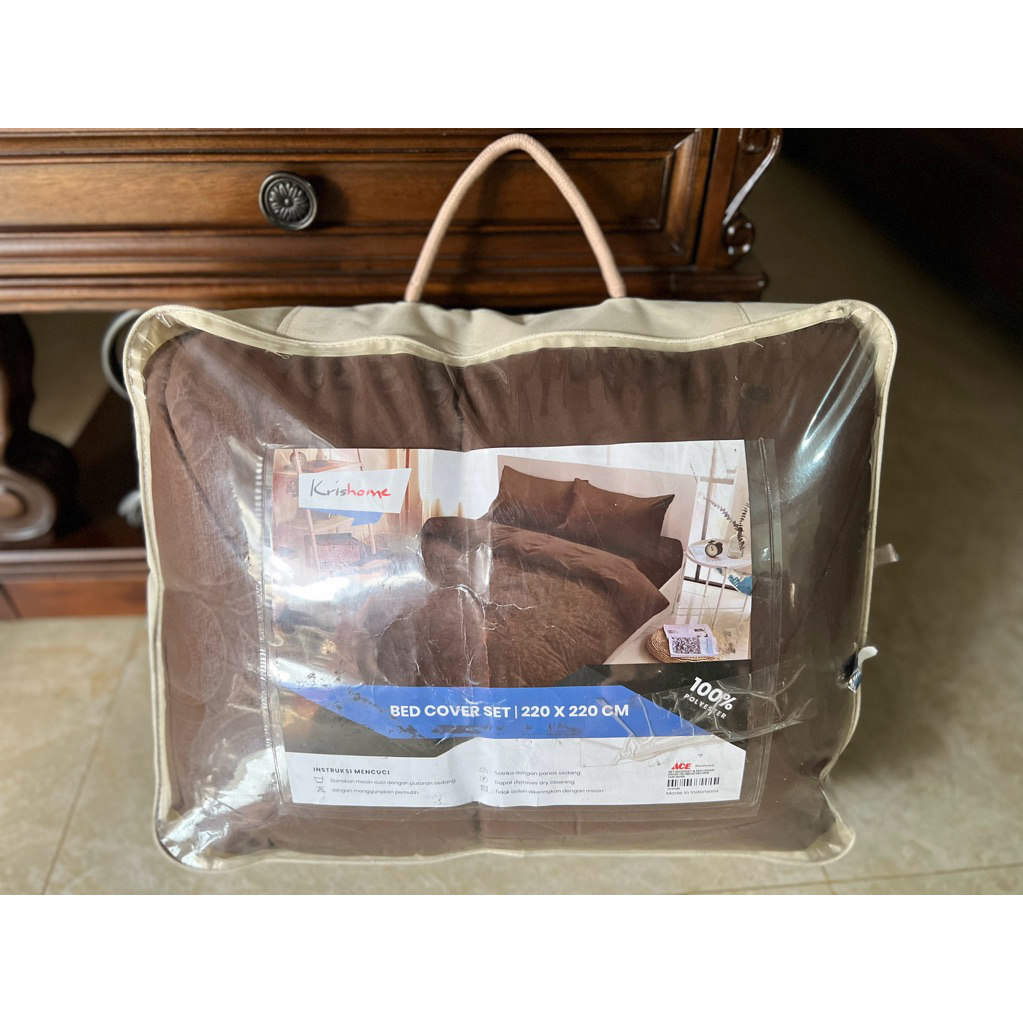 Krishome bedcover set seprai size 220x220 cm