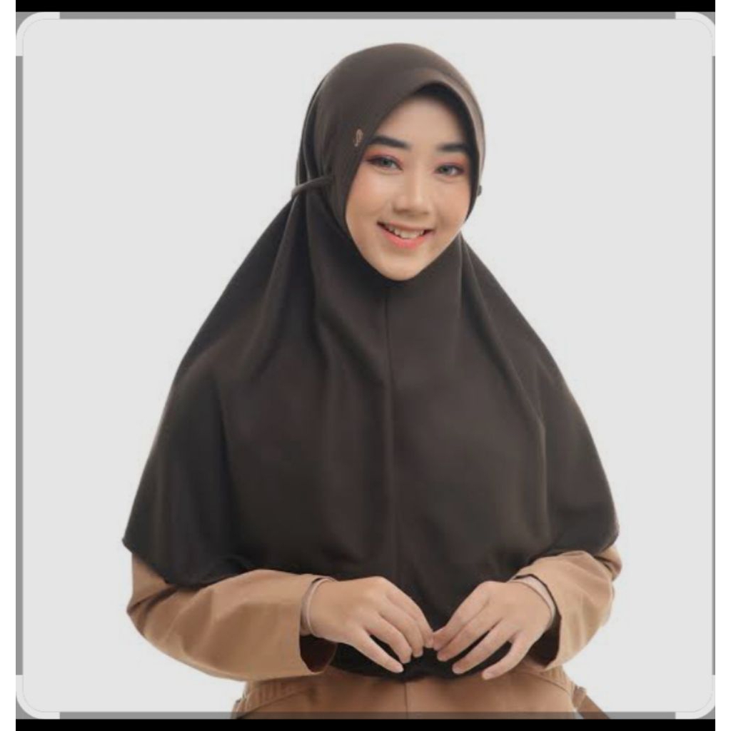 Sale Jilbab Rabbani ori Elvi SKH Coklat Diskon 50%