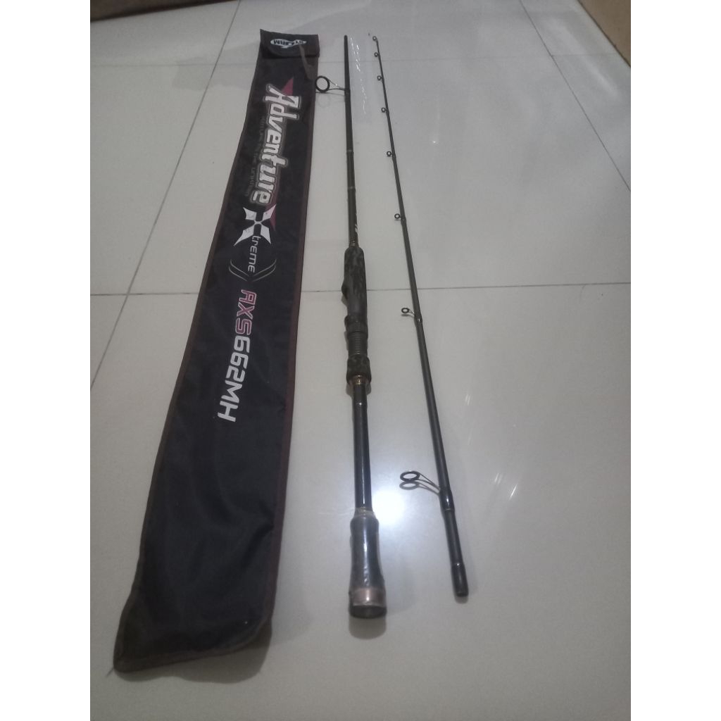 joran storm adventure xtreme axs 662mh full fuji 10-20lbs lumayan mulus minus 2x pemakaian