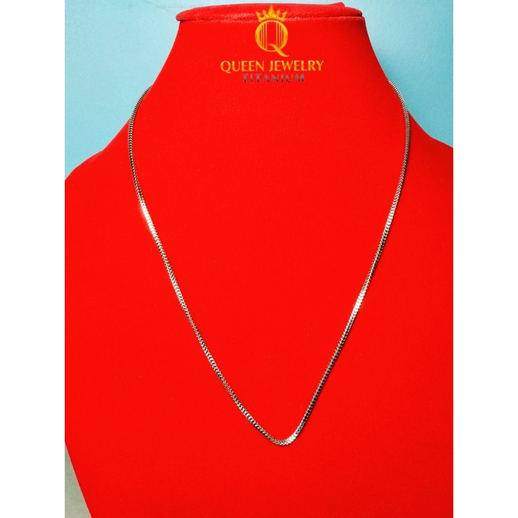 Kalung Silver Snake Chain Premium Titanium Asli– Gaya Simple tapi Mewah | Queen Jewelry Titanium