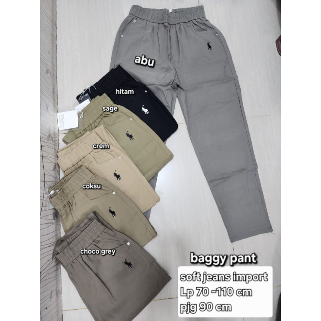 baggy polo soft jeans/baggy polo import/celana baggy terbaruu