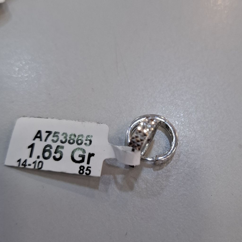 CHIBI - Anting donat ukur emas 750 kadar 17k Anting Bulat putih ukir