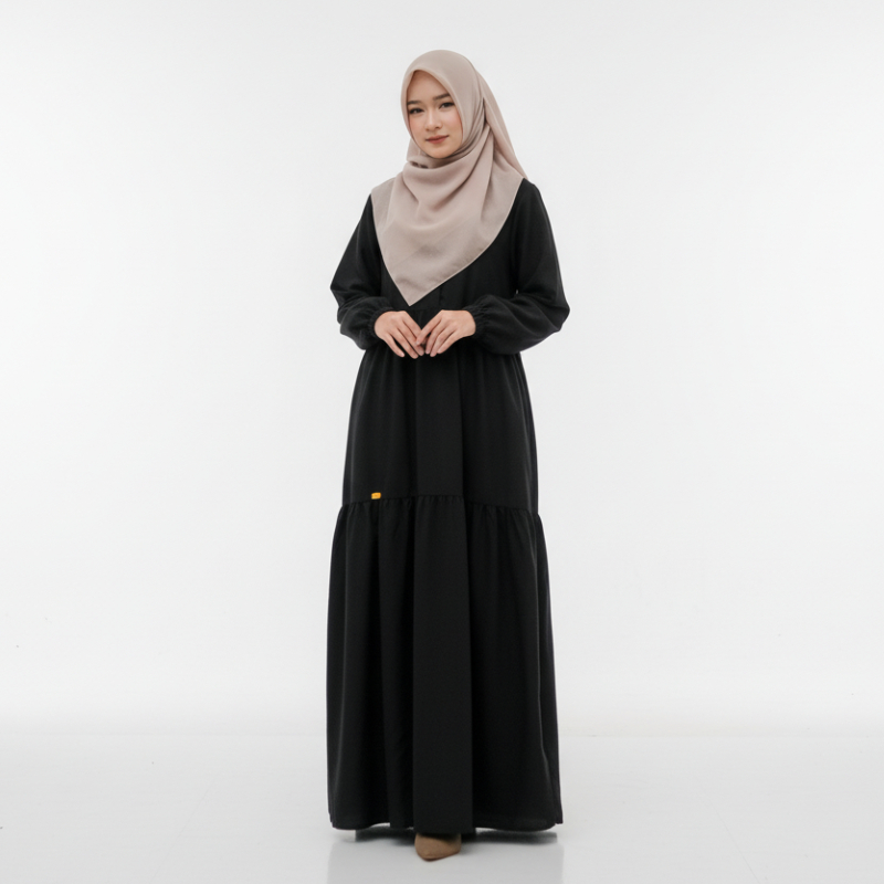 FEELMINE Sharma Abaya Gamis Wanita Longgar Syari Elegan Adem Gamis Muslimah Simple