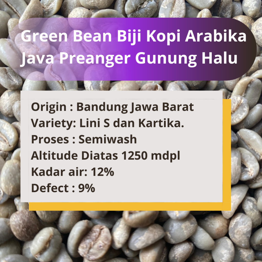 Green Bean Kopi Arabika Java Preanger Gn Halu G1 1KG