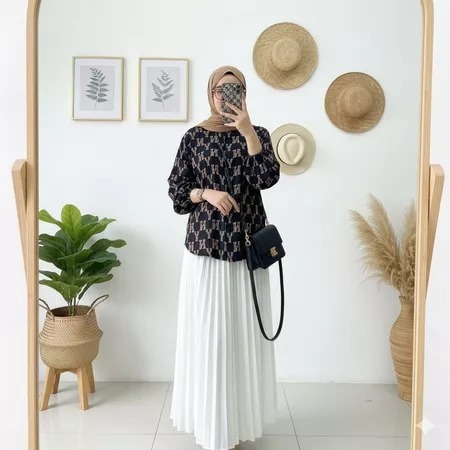 FLOWER KEMEJA ATASAN RAYON LD 110 / KEMEJA WANITA / ATASAN WANITA / ATASAN MOTIF