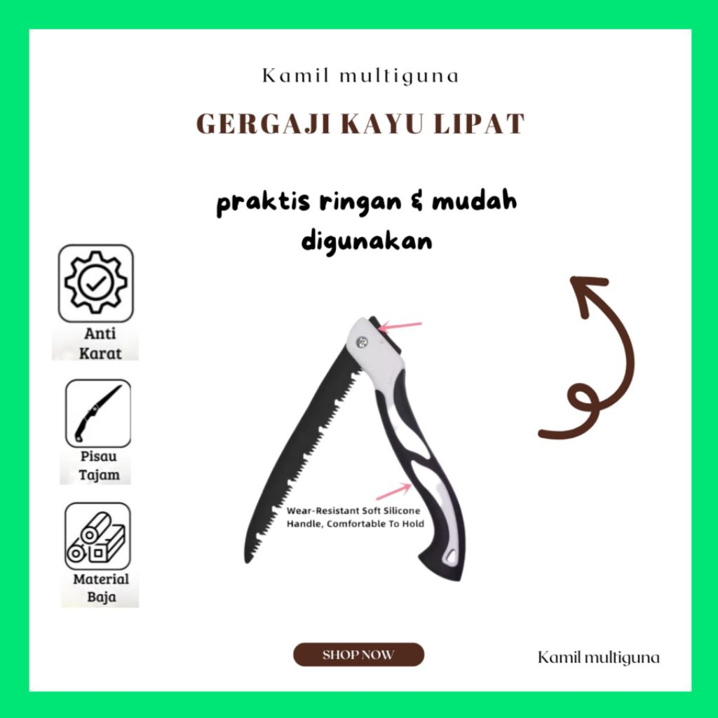 GERGAJI LIPAT PORTABLE GERGAJI TANGAN MINI FOLDING WOOD HANDSAW GERGAJI KAYU LIPAT MINI PANJANG SUPE