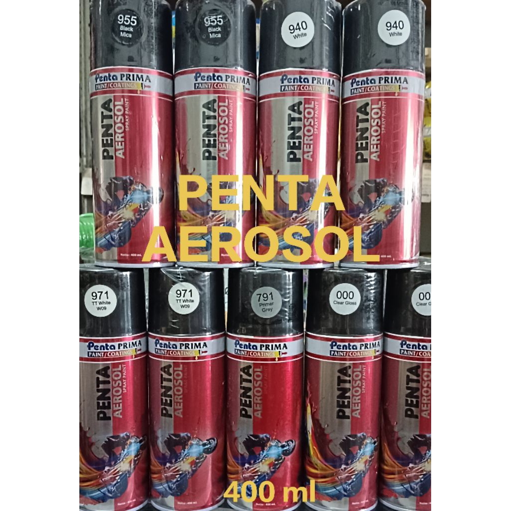 PENTA PRIMA AEROSOL PILOX /CAT SEMPROT 400 ML PUTIH / HITAM AVANZA /KLIR /EPOXY
