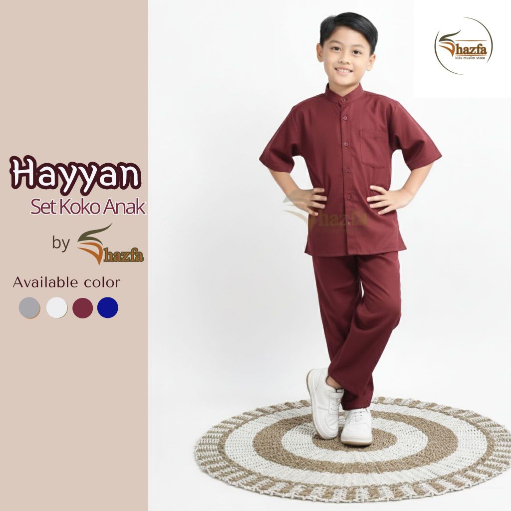 Shazfa | Hayyan Set Koko Anak Muslim Terbaru Bordir Matterial Kanvas Ring