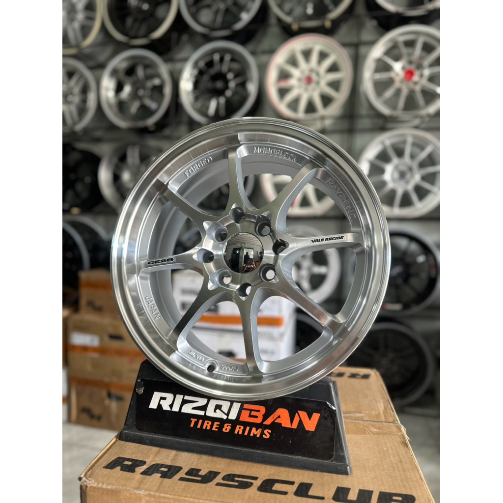 velg ce28 r15 full polish lebar 7 et40 kondisi baru