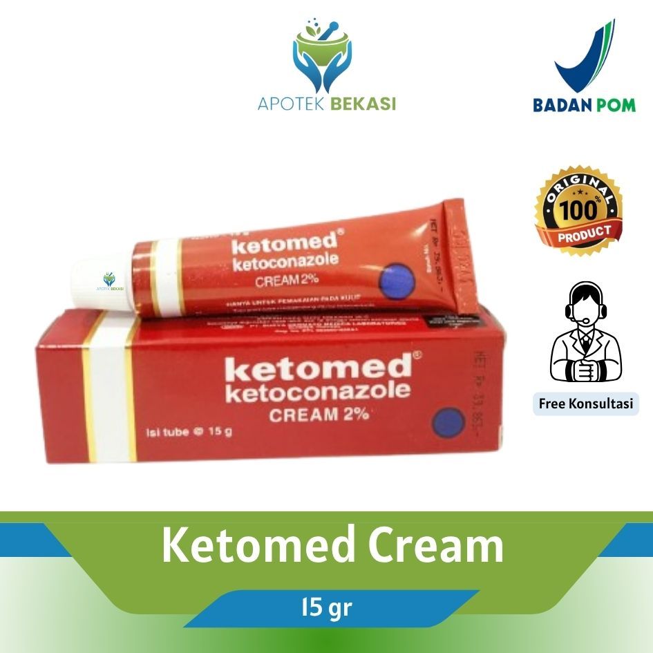 Ketomed 2% Cream Salep Kulit Panu, Kurap, Kudis, Kutu Air - 15 gr