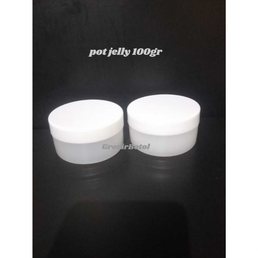 Pot jelly bali 100gr putih body frosted / pot cream lulur 100gr / wadah cosmetik 100 gr