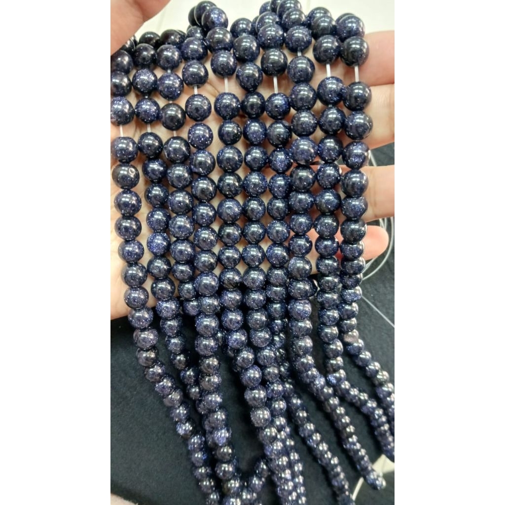 manik batu alam pasir mas biru bulat