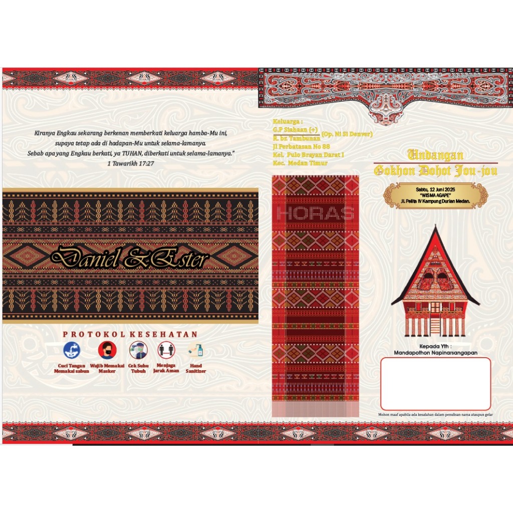 Undangan Pernikahan Adat  Batak  Toba  Murah Cantik 4 halaman