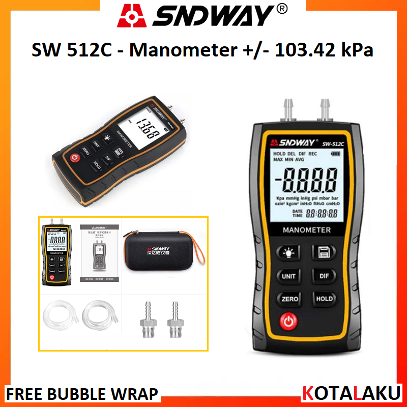 Sndway SW512C SW 512C Digital Manometer Pressure Gauge Alat Ukur Tekanan