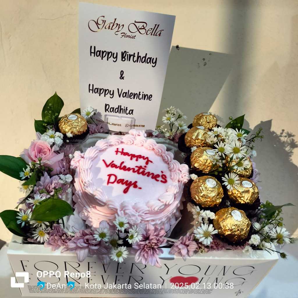 Mini Garden Cake Bunga Cake Mini Cake Fresh Flower Rangkaian Bunga mix Cake Mini