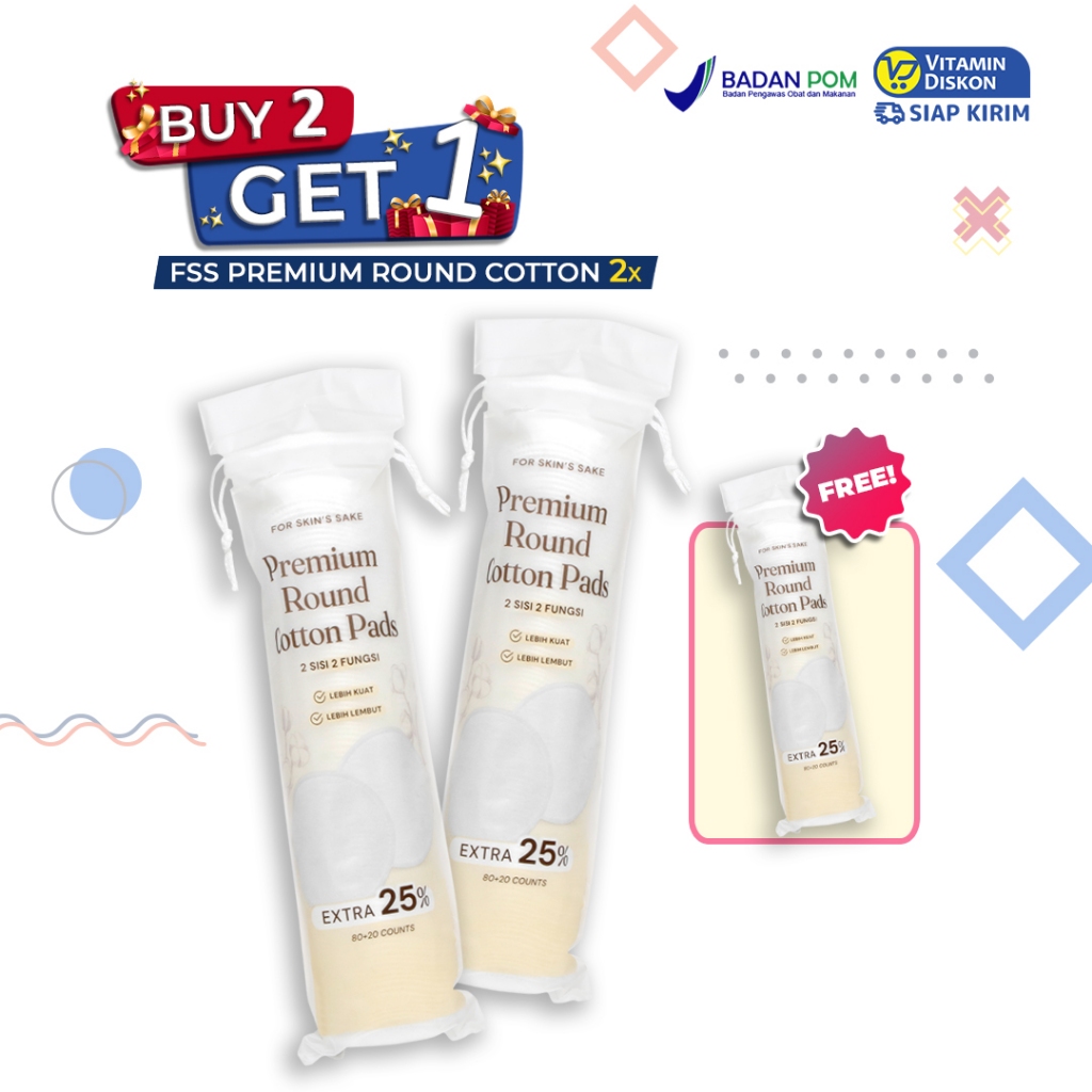 FOR SKIN'S SAKE FSS PREMIUM ROUND COTTON 80PADS | KAPAS ORGANIK
