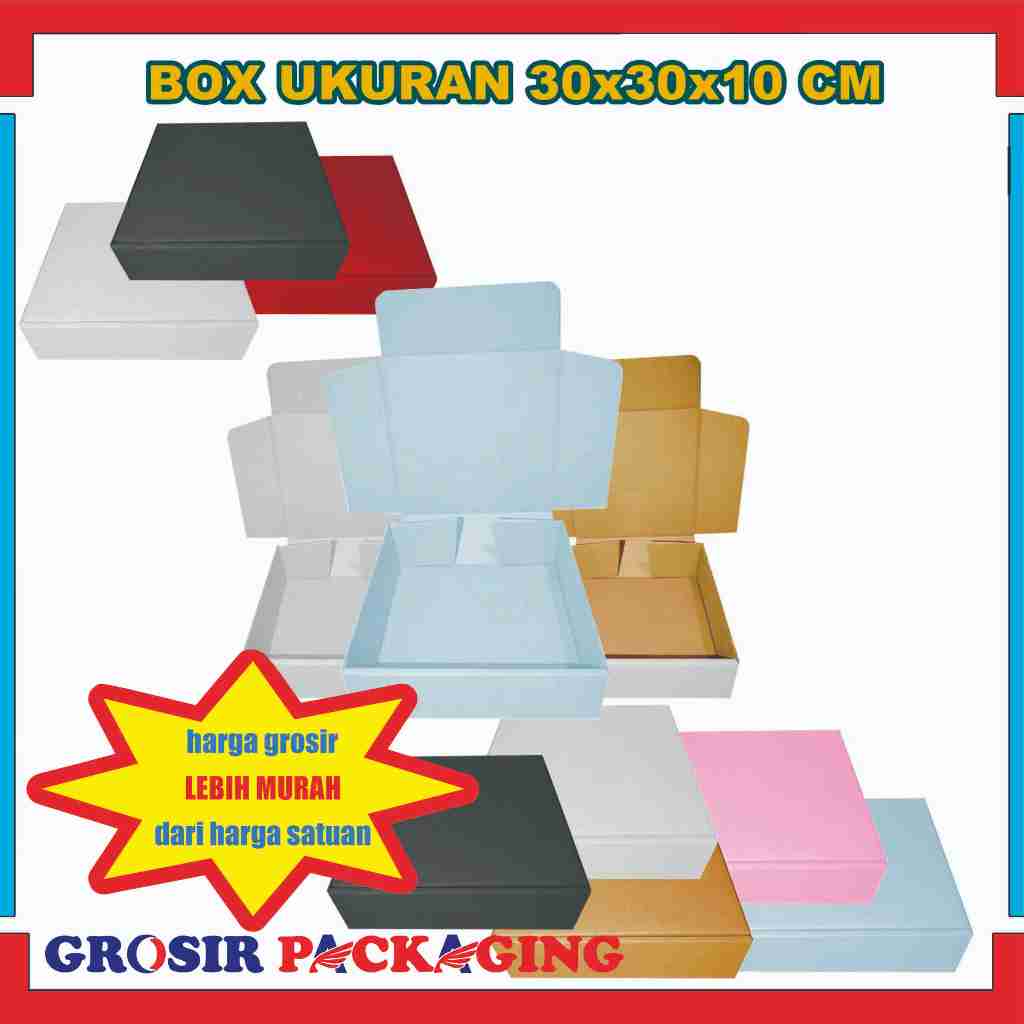 Box 30x30x10 Cm / Box Lipat Depan / Box Hampers / Kardus Polos