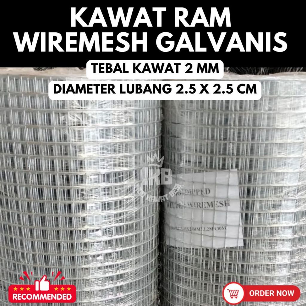 Kawat Ram Wiremesh Galvanis Anti Karat Tebal 2 mm Lubangan 2.5 x 2.5 cm  | Best Seller