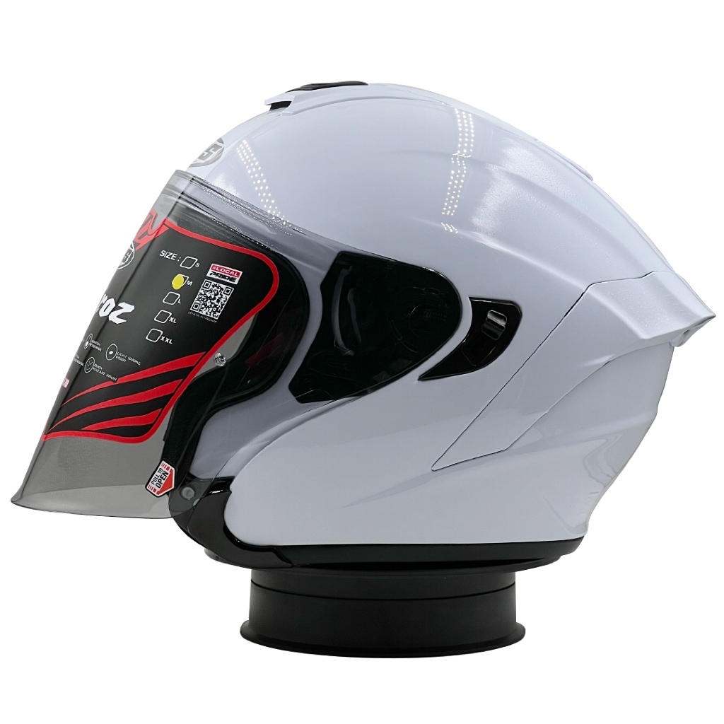 Helm Half Face Double Visor NJS Kairoz DV Solid White
