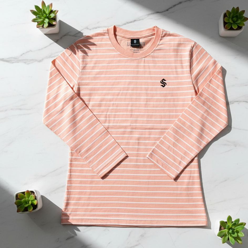 KAOS CEWEK LENGAN PANJANG MOTIF SALUR BAJU WANITA BRANDED KAOS RAGLAN CEWE OBLONG DISTRO BERKUALITAS