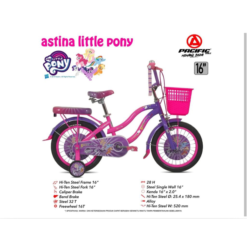 Sepeda Mini 16 Pacific Astina Little Pony
