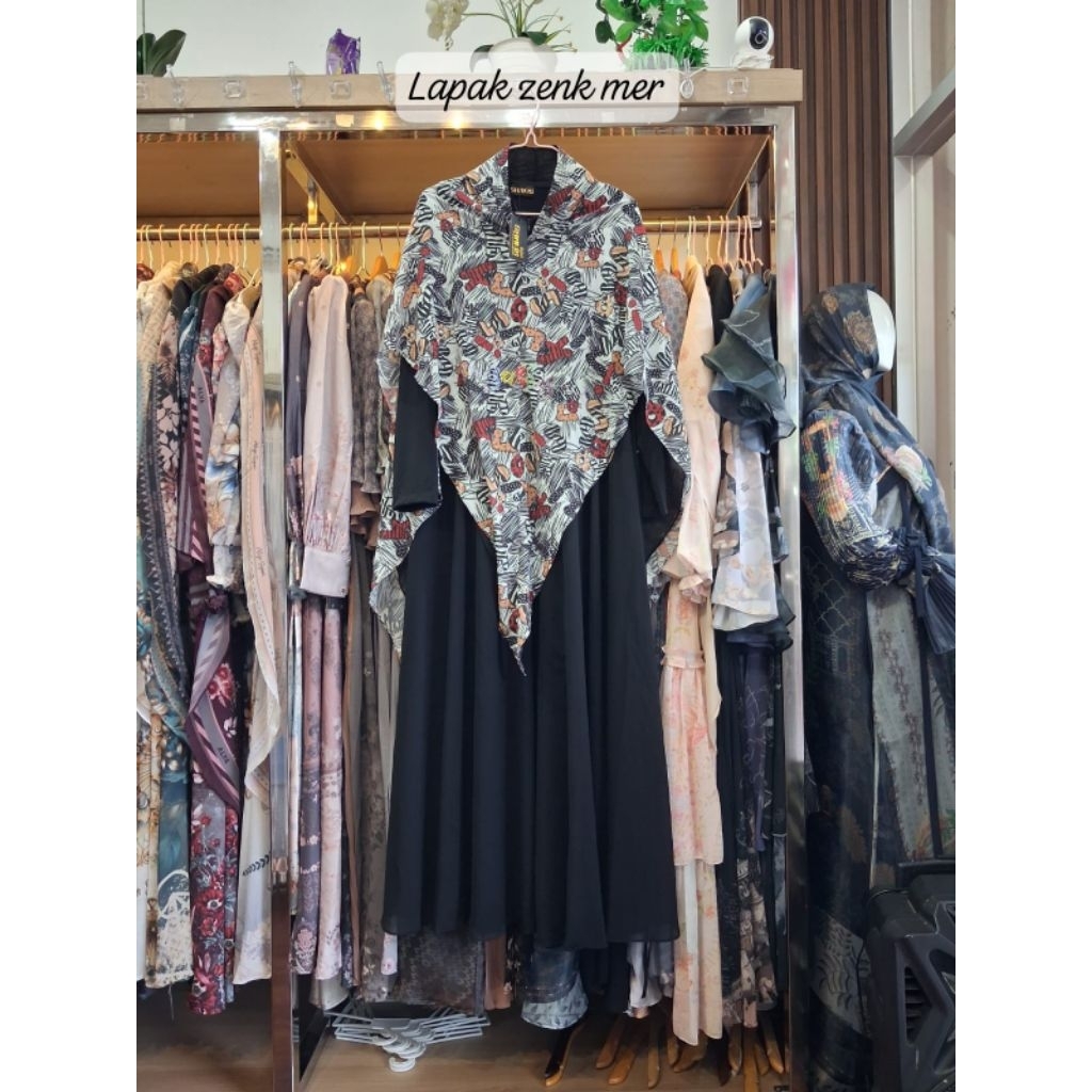 sarkis khimar printing gamis syar'i