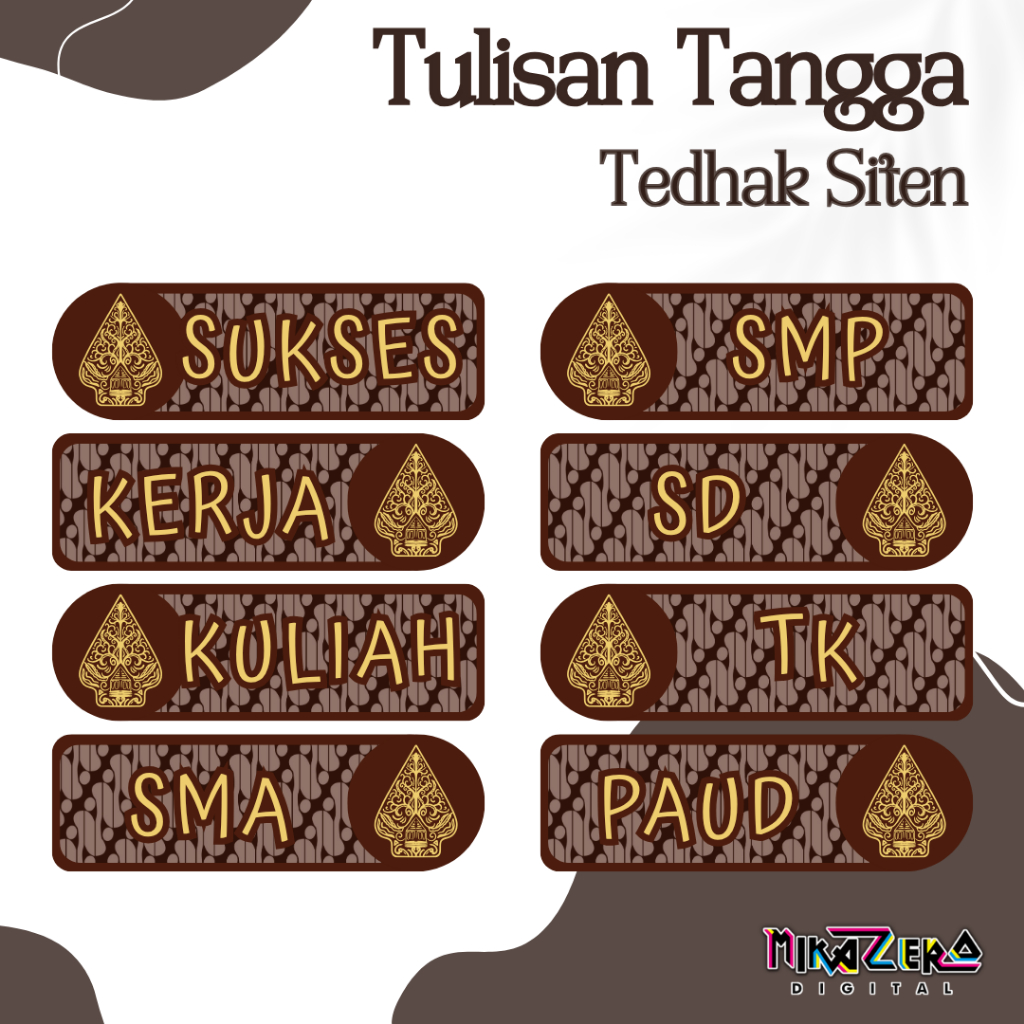 TULISAN TANGGA TEDAK SITEN STIKER  PITONAN DUNDUNAN HIASAN DEKORASI 7 BULANAN