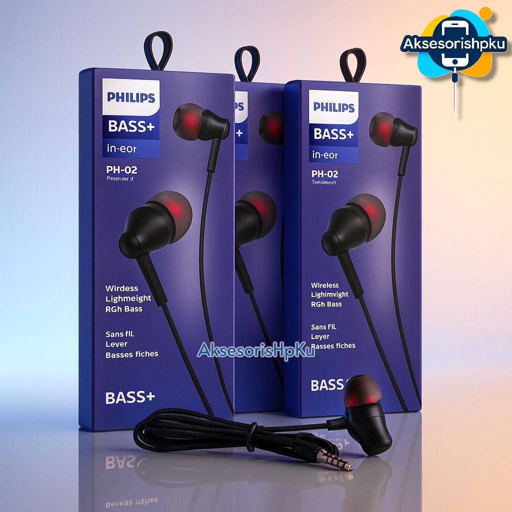 Handsfree Headset Philips PH-02 Extra Bass Earphone Handset Handsfree Philips PH-02