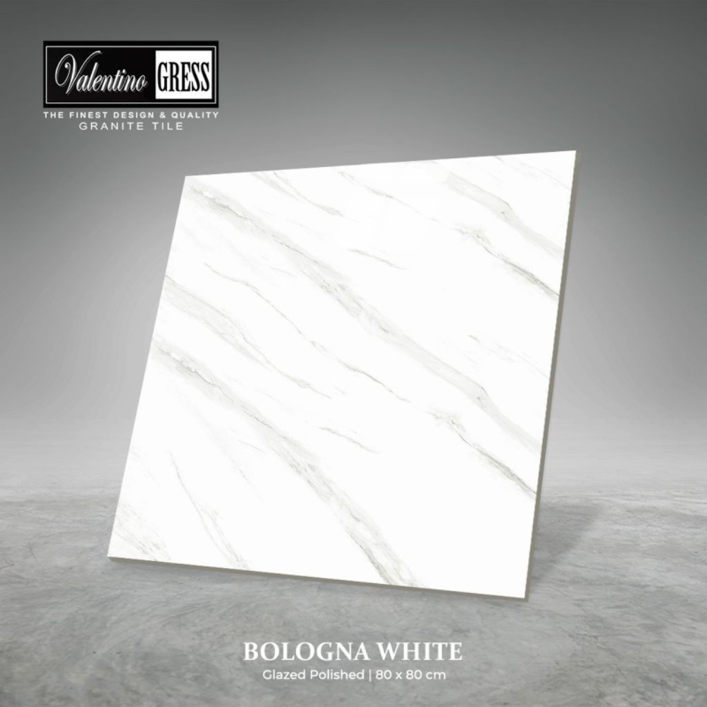 Granit Valentino Gress 80x80 Bologna White / Glazed Polished / Grade AAA