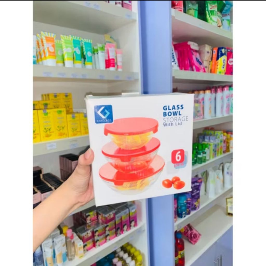 GLASS BOWL STORAGE WHIT LID