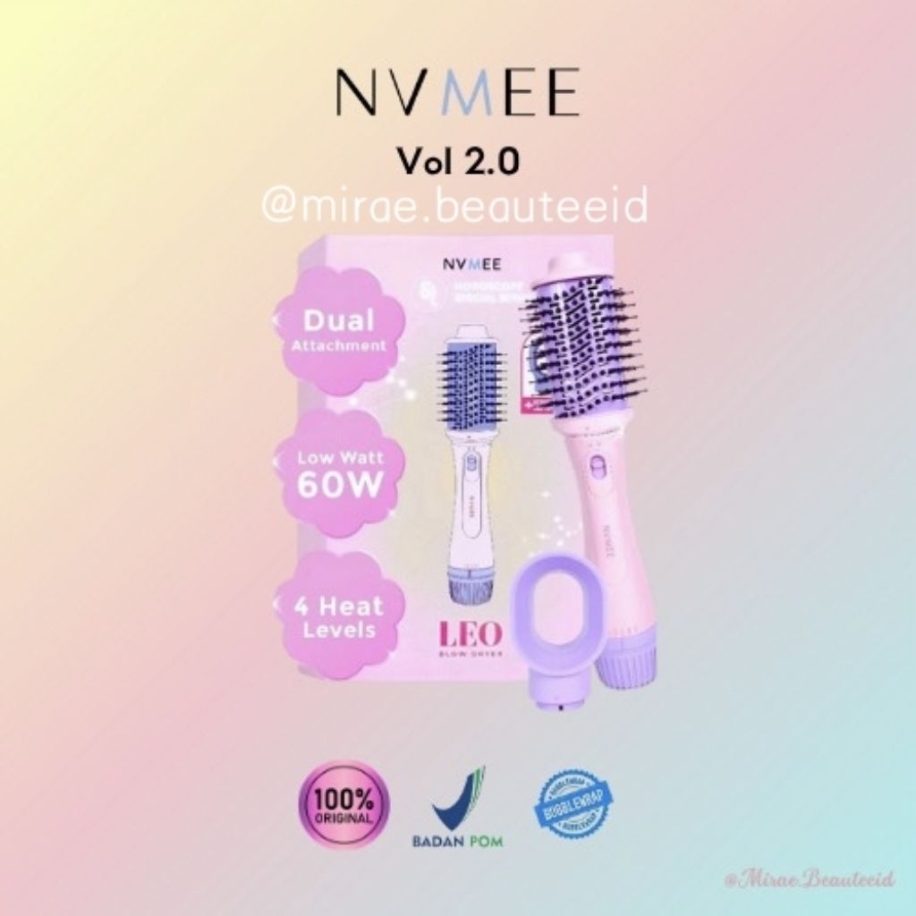 READY !! NVMEE - LEO Blow Dryer + Sisir Pengering Blow Hot Air 2 in 1