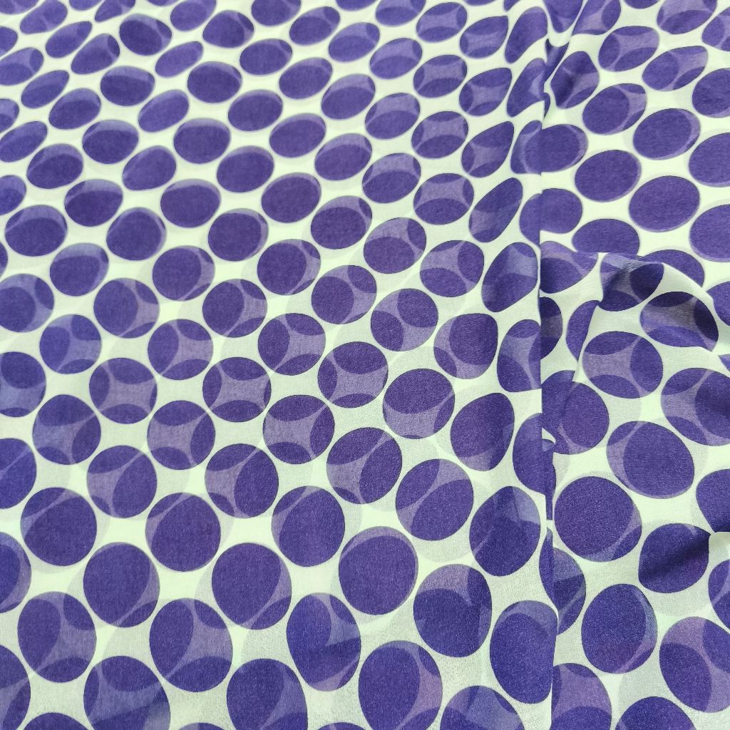 Kain Sifon Ceruty Motif Polkadot Besar – Bahan Jatuh, Lembut, Adem, Elegan untuk Gamis, Dress, Blous