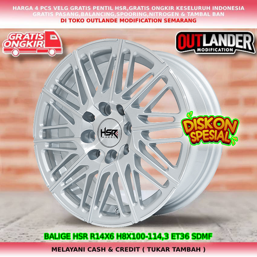 Velg racing ring14 untuk mobil  wuling air ev| Karimun Wagon R| Swift| dll velg hsr balige R14