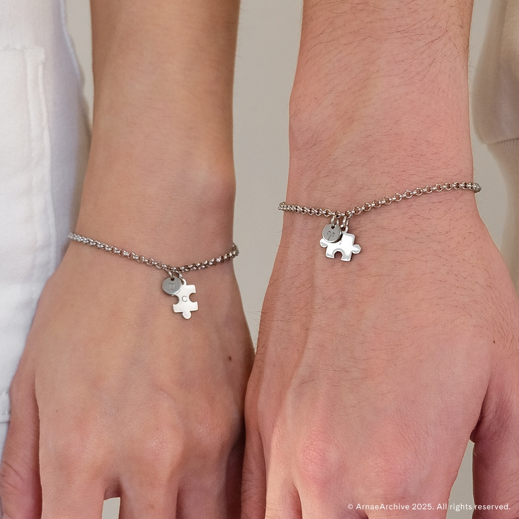 Arnae Archive — Missing Piece Puzzle Bracelet — Gelang Couple Unisex Stainless Steel Premium Anti Ka