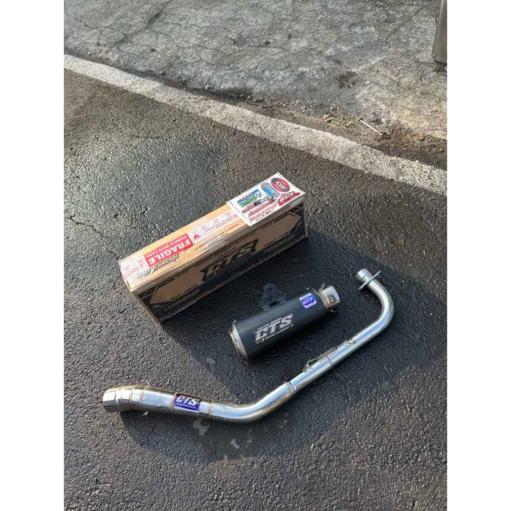 KNALPOT CTS MUFFLER GP2 BLACK GRADE A BEBEK KOLONG BAWAH JUPITER VEGA SUPRA KHARISMA REVO DLL