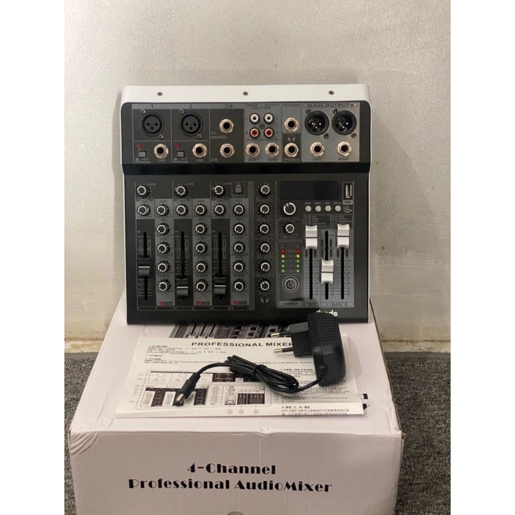 Mixer Audio Shade 4 Channel Professional Soundcard Bluetooth USB Efek Lengkap