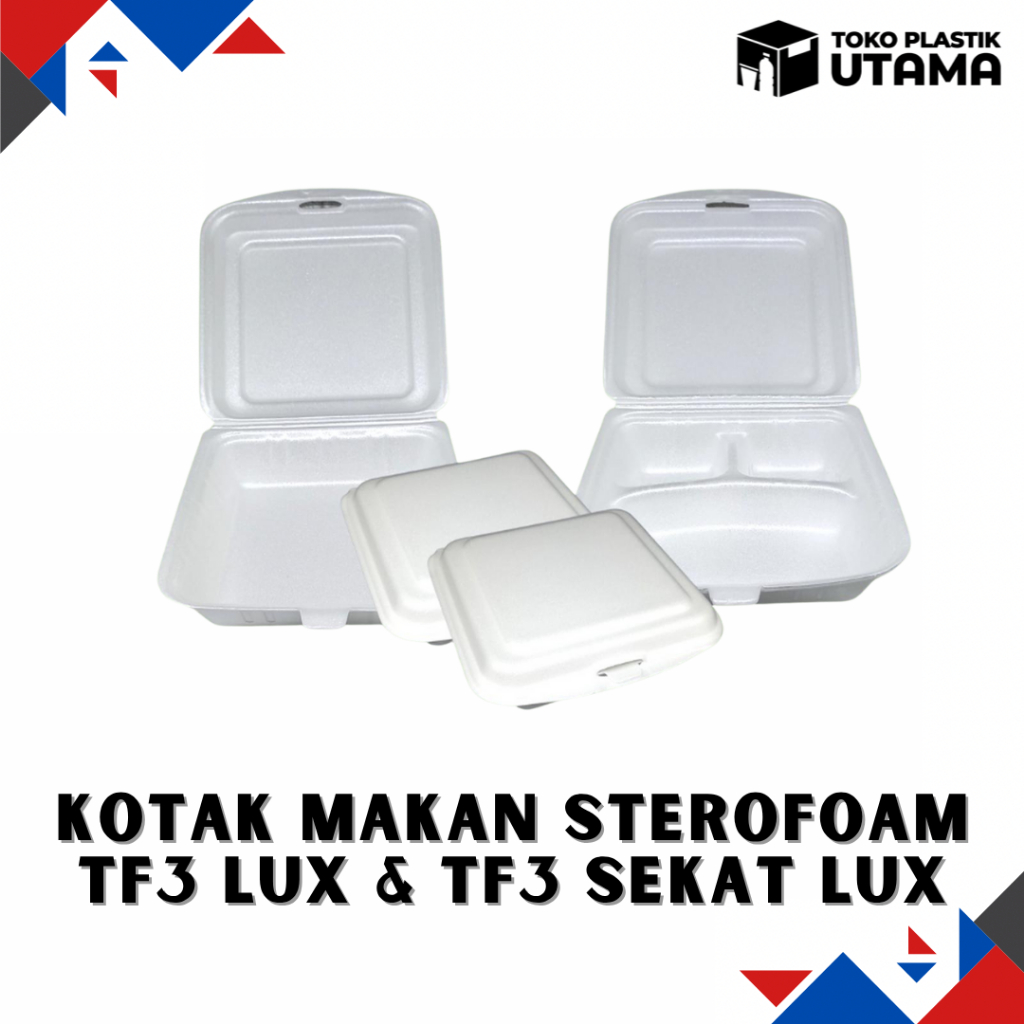 Styrofoam Nasi Sekat / Polos LUX isi 100 pcs