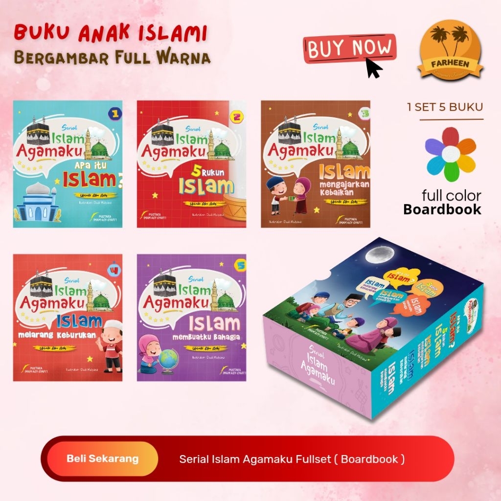 Buku Anak Boardbook Serial Islam Agamaku 5 Buku Bergambar