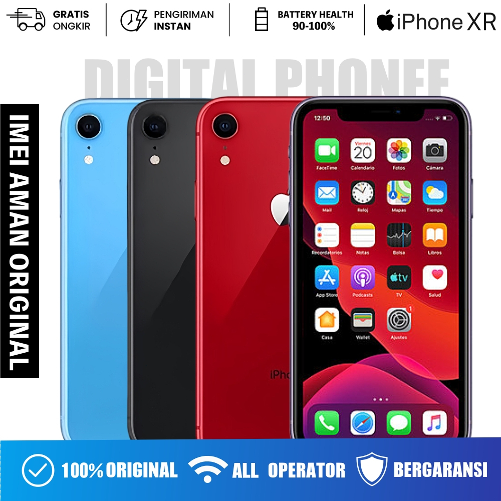 IPHONE XR  64GB/128GB FULLSET MULUS SECOND GOOD CONDITIONS Bekas bh 95+ IP XR