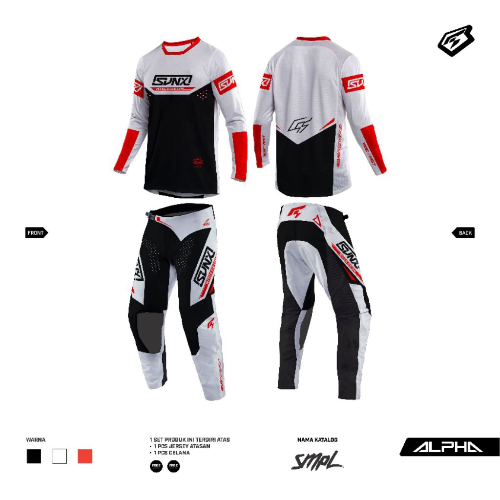 JERSEY SET SVNX / MX GEARSET ALPHA SMPL SERIES / JERSEY TRAIL ADVENTUR SVNX