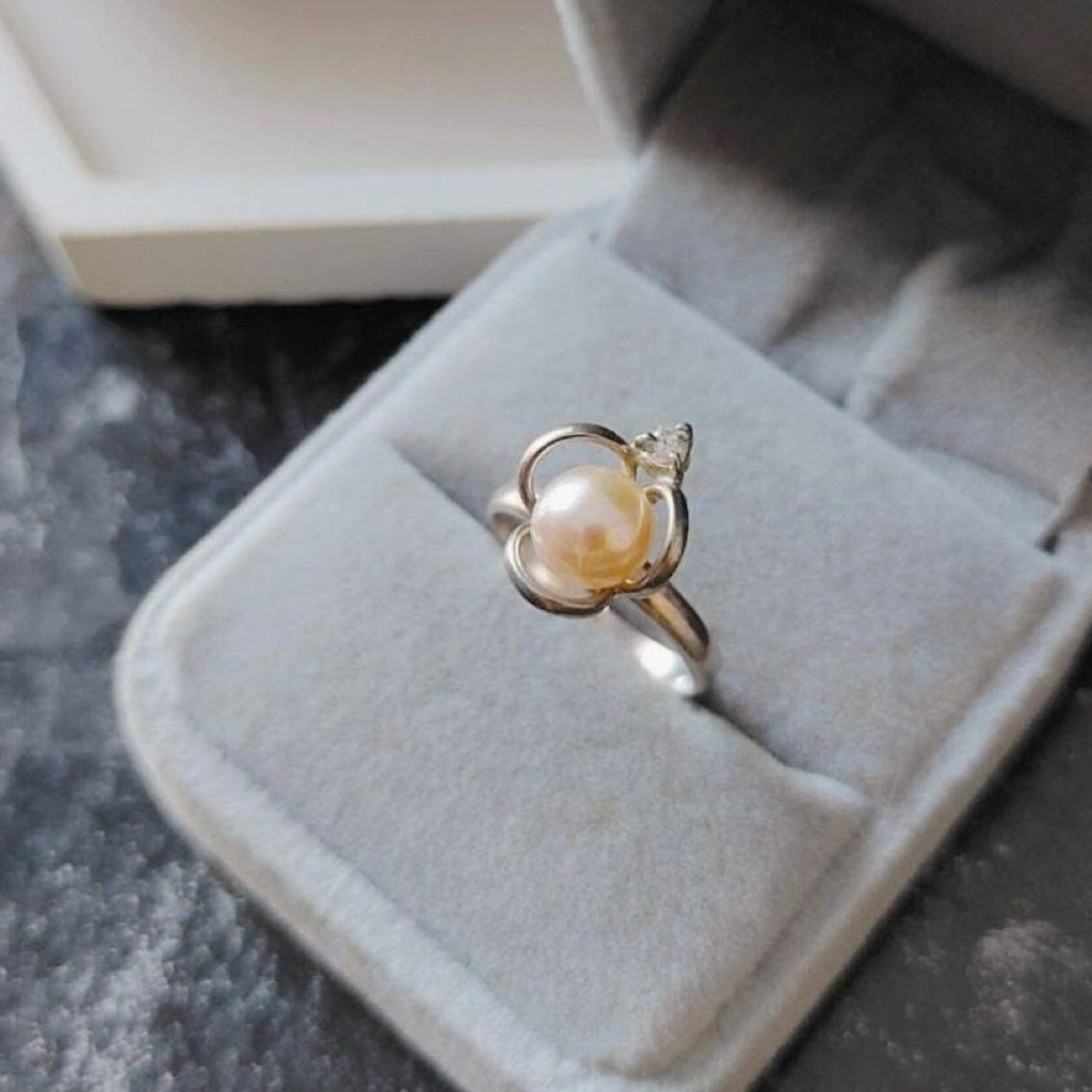 cincin Kendari silang sirkon3 perak mutiara tawar