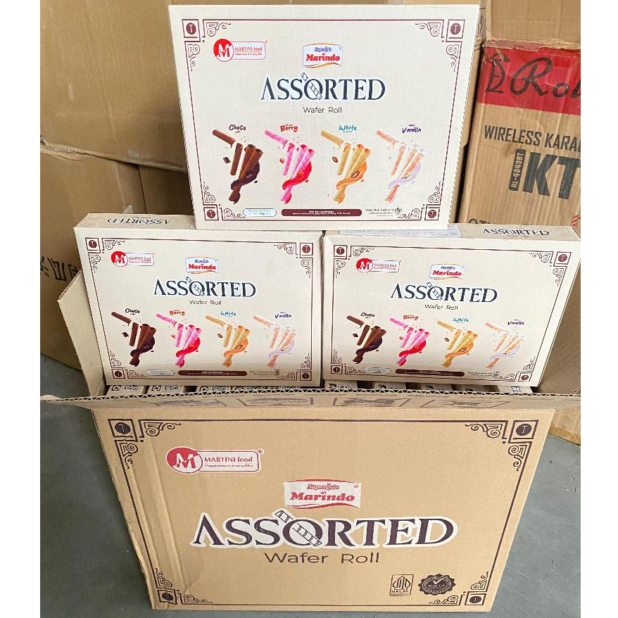 (DUS ISI 24BOX) ASSORTED WAFER ROLL MIX 4RASA / WAFER ROLL ASSORTED PER DUS ISI 24BOX /WAFER Hajatan
