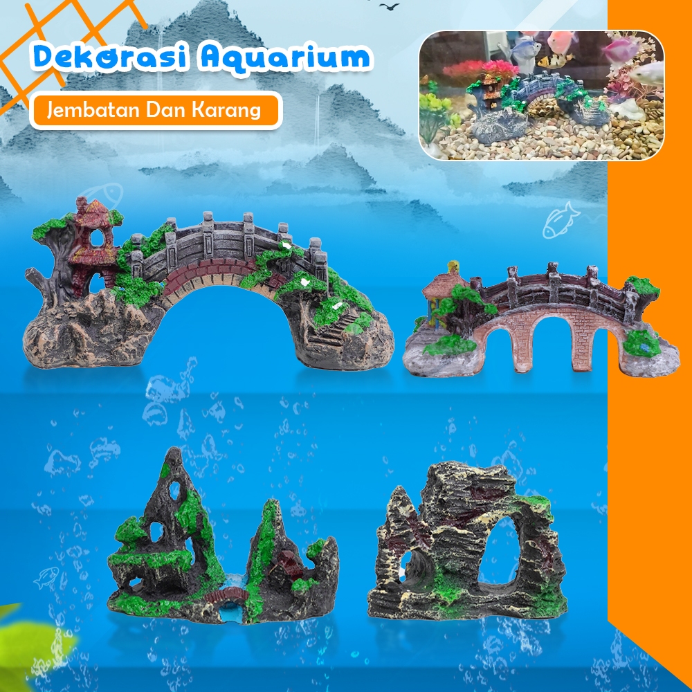 Hiasan Aquarium Unik Tebing Karang Bebatuan Dekorasi Ikan Hias Aksesoris Aquascape Minimalis