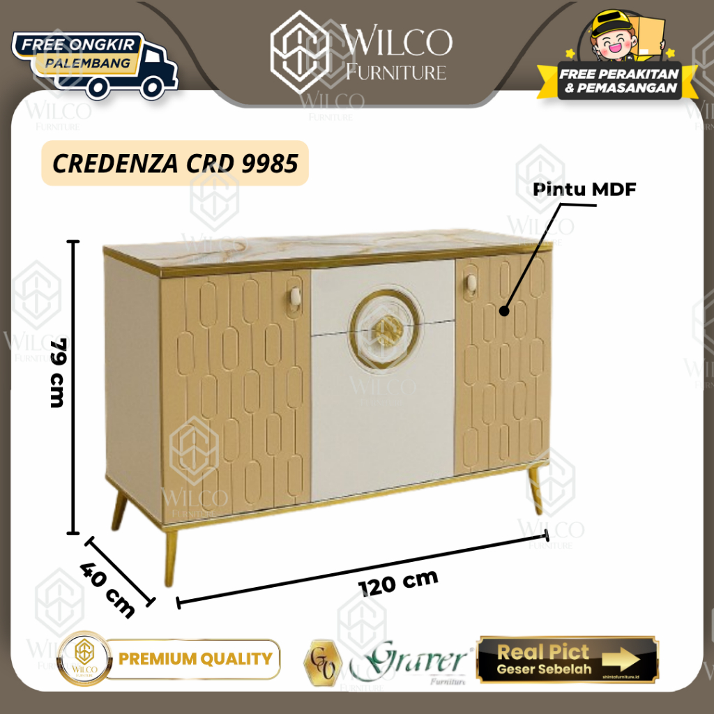 Buffet Import Estetik Credenza CRD 9985 | Meja Konsul Minimalis | Rak WD Lemari Pajangan | Bufet TV 