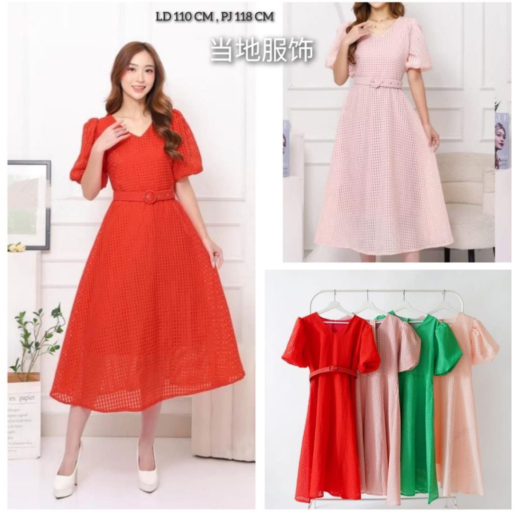 SALE Dress wanita balon organza tangan pendek wanita natal christmas giangzhou gz